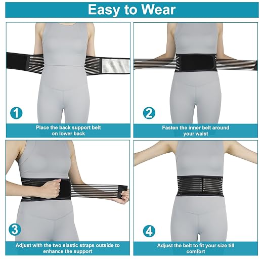 Back Brace for Lower Back Pain Relief, Lumbar Support Belt for Work for Men&Women with Magnet, 4 Reinforced Stay, Self Heating Adjustable Back Support for Sciatica,Herniated Disc,Scoliosis (X-Large)
