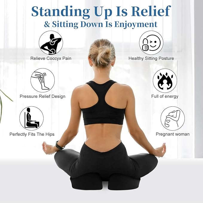 Seat Cushions, Comfort Memory Foam Office Chair Cushions, Ergonomic Seat Pad for Office Chair/Wheelchair/Gaming Chairs/Car Seat/, Pressure Relief Sciatica & Pain Relief for Long Sitting