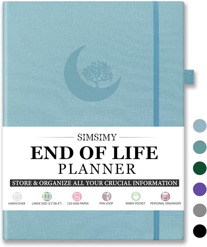 End of Life Planner, Guided Estate Planning Organizer Notebook, Final Arrangements Organizer for Beneficiary, Will Preparation, Last Wishes & Funeral Planning, In Case of Death Organizer, 8.4x11"
