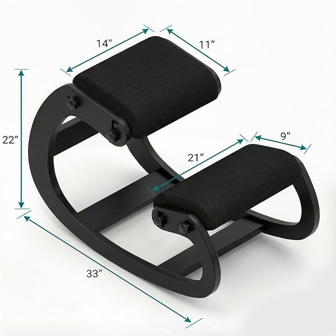 NYPOT Ergonomic Kneeling Chair with Adjustable Seats - Knee Chair for Posture Correction & Kneel Rocking Stool for Desk - Back Pain Relief for Home and Office, Supports 250 pounds - 5 Years Warranty