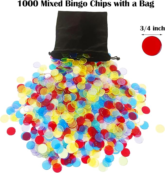 Yuanhe Deluxe Bingo Game Set - Includes 8" Metal Rotar Cage with Big Storage Bag,1000 Colorful Chips,100 Bingo Cards,75 Colored Balls and Masterboard, Great for Large Groups