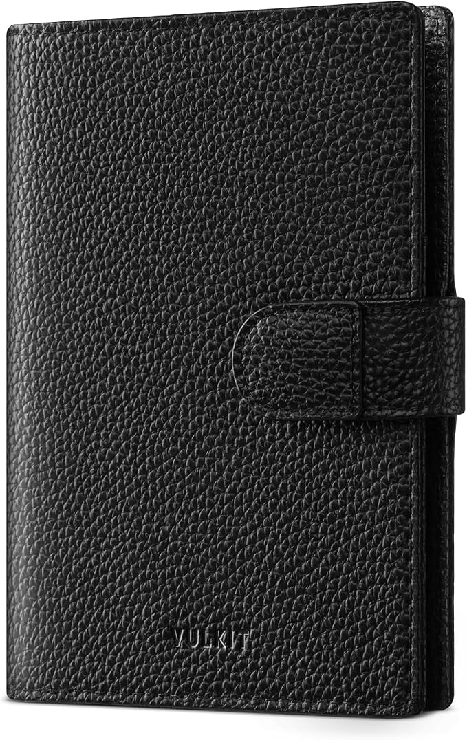 VULKIT Dual Passport Wallet for 2 Passports Airtag Holder RFID Blocking Travel Wallets