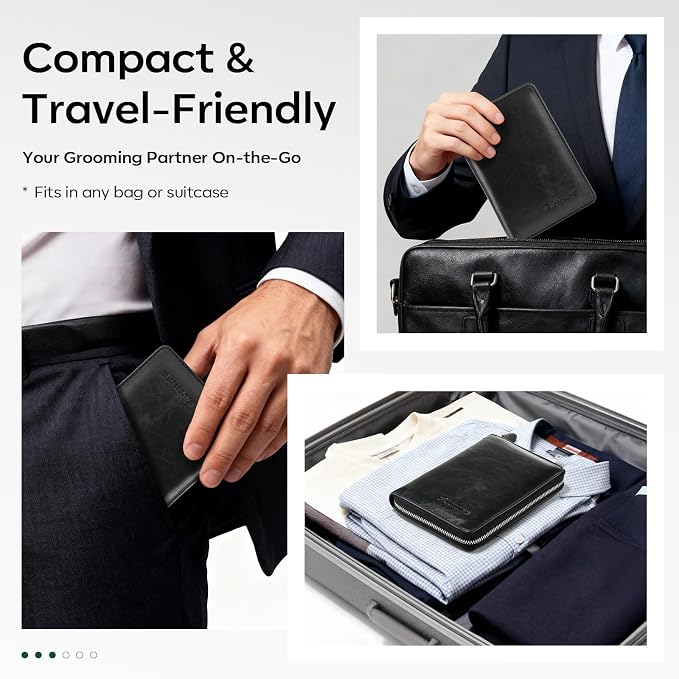 Manicure Kit, FAMILIFE Professional Manicure Set Nail Kit, 11 in 1 Stainless Steel Nail Clippers Set, with Portable Black Leather Travel Case Luxury Gifts for Him