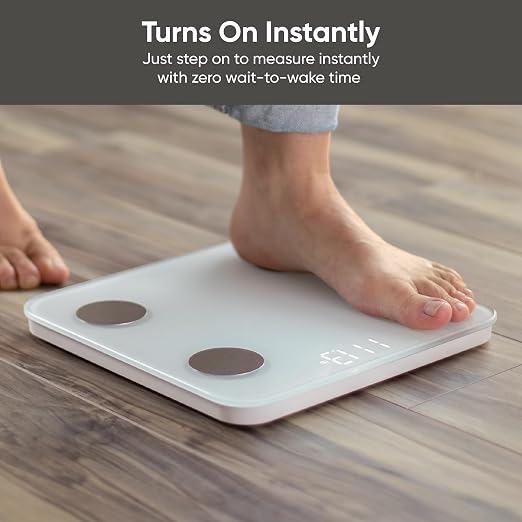 Wyze Scale S Smart Scale for Body Weight & Fat, Bluetooth, 400 lb, White | Tracks 12 metrics, Baby/Pet Mode, Sync with Fitness Apps, Heart Rate Tracking, Smart User Recognition, Unlimited Sharing