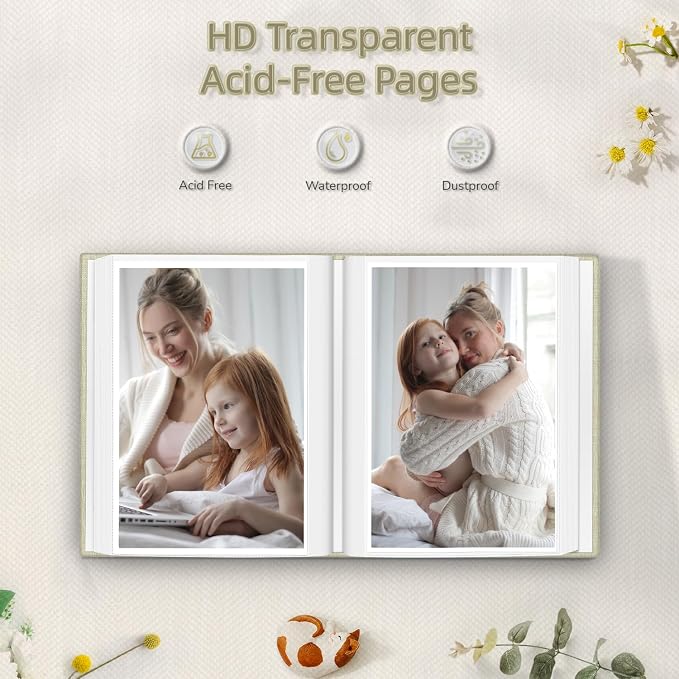 popotop Photo Album 4x6-100 Photos Photo Books with 100 Vertical Pockets,Linen Cover Albums for Family Wedding Anniversary Baby Vacation Pictures