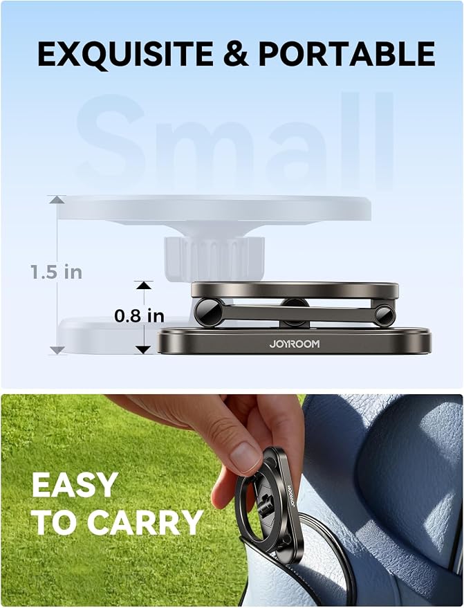 JOYROOM All Metal Upgraded Magnetic Golf Cart Phone Holder, Tri-Fold Golf Gifts for Men Him Golfers Father, 2026 Golf Cart Accessories Compatible with MagSafe iPhone 17-12 (US Flag)