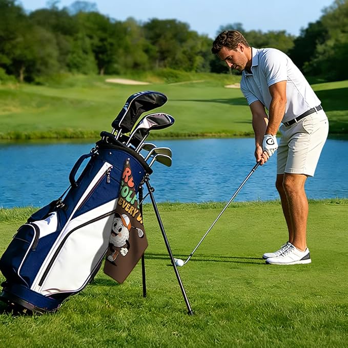 Retired Golf Day is Every Day Towel with Clip, Golfing Bag Accessories for Men Women, Retirement Golf Accessory, Birthday Retirement Gifts for Golfer, Golfing Gifts for Grandpa Grandma Dad Mom
