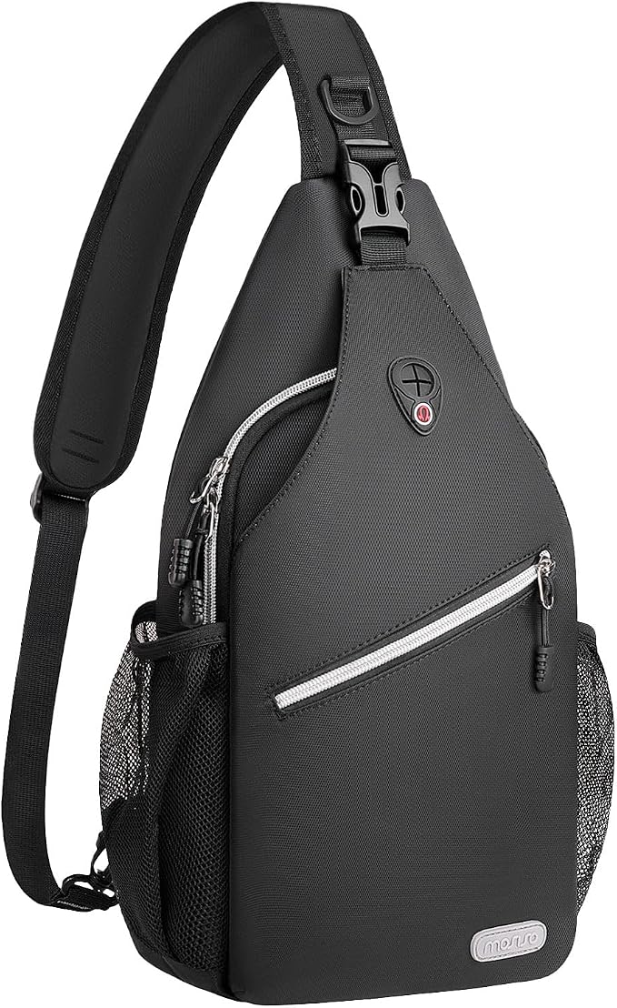 MOSISO Small Sling Bag for Men, Crossbody Shoulder Chest Daypack Bag | Sling Backpack for Casual Travel Hiking