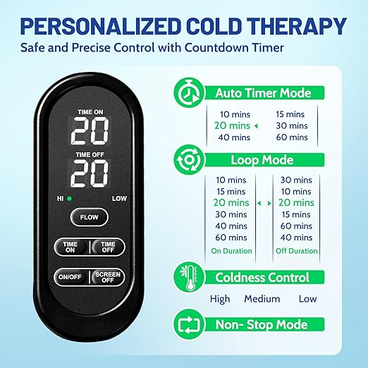 Ice Machine for Knee After Surgery 2.0, Portable Cold Therapy Machine for Knee Replacement, Ice Therapy for Post Surgery, Cryotherapy System, Ice Compression Pack Wrap for Injuries Recovery