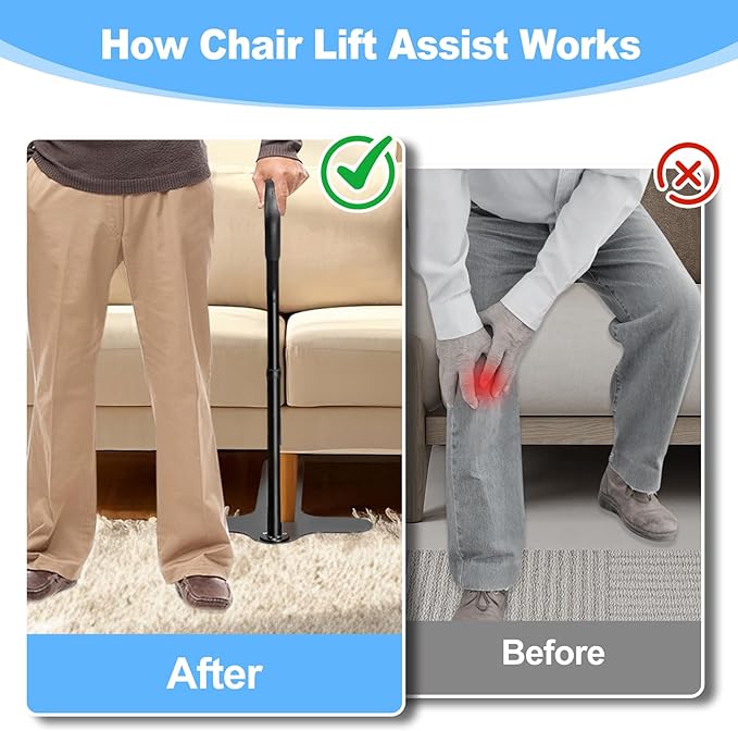 Stand Assist Aid for Elderly, Chair Couch Lift Devices for Seniors Adults, Standing Assistive Aids with Safety Handle & Cup Holder for Disabled, Handicap with Limited Mobility, Hold Up to 350LBS