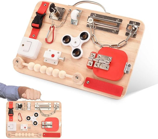 Fidget Board for Dementia Patients-Activities for Seniors-Alzheimers Products for Elderly-Memory Games for Autism Adult-Dementia Gadgets-Sensory ADHD Toys-Gift for Seniors-Anxiety Relief Items