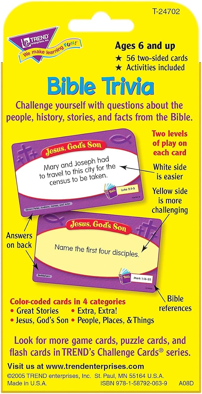 TREND enterprises, Inc. Bible Trivia Challenge Cards