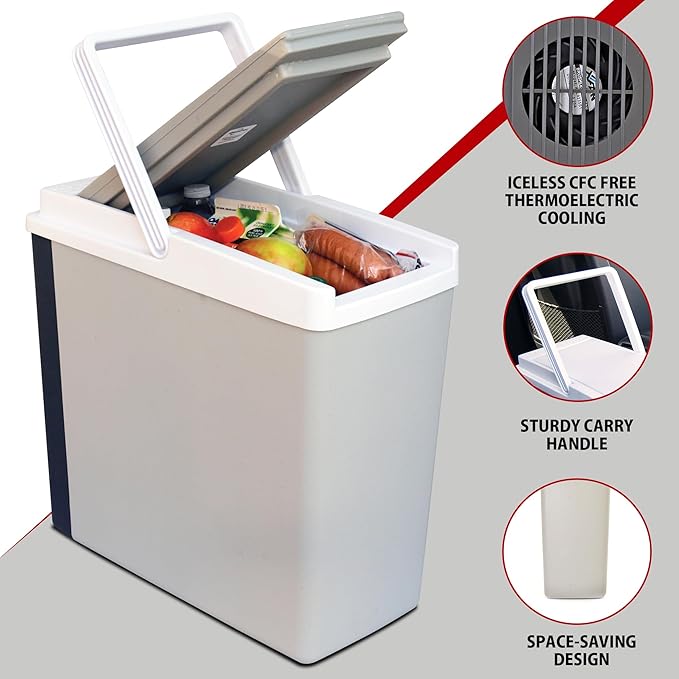Koolatron 12V Iceless Cooler & Warmer – Portable Electric Cooler/Nevera Portátil Eléctrica for Car Truck Camper Boat, Hard Sided Mini Fridge for Camping Picnic Travel Lunch Food Drinks Office 18 qt