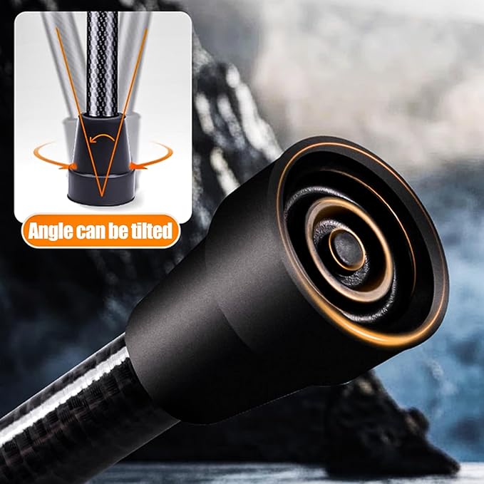 Folding Carbon Fiber Cane with Ergonomic Wooden Handle - Adjustable & Lightweight Easy to Carry Walking Stick for Elderly Men and Women, Travel Cane,Seniors Mobility Aid for Balance and Stability