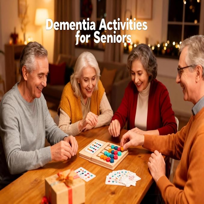 Dementia Activities for Seniors, Easy Wooden Alzheimer's Products for Elderly, Color Memory Games for Adults, Large Sensory Busy Boards with Fidget Gadgets for Adult Dementia Patients