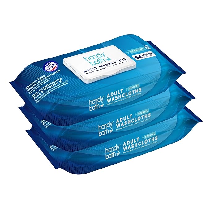 Wipes for Adult - Extra Large WashCloth, Scented, Rinse-Free - Soft, Gentle for Sensitive Skin, Senior, Post-Surgery and Travel Hygiene, 3-Pack