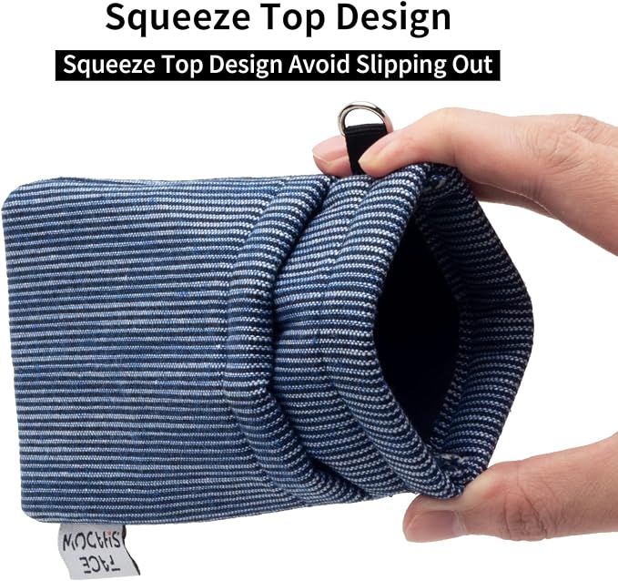 Face Shadow Double Glasses Case Soft Eyeglass Case For Women Men Squeeze Top Sunglasses Case With Cleaning Cloth