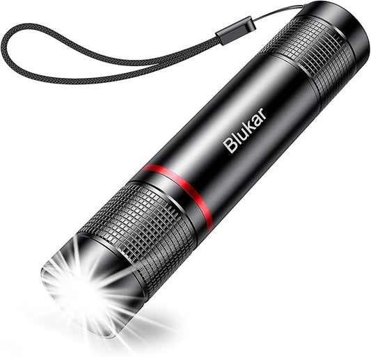 Blukar Rechargeable Flashlight, High Lumens Flashlight, Super Bright Small LED Flash Light- Zoomable, Adjustable Brightness, Long Lasting for Camping, Outdoors and Home Emergency
