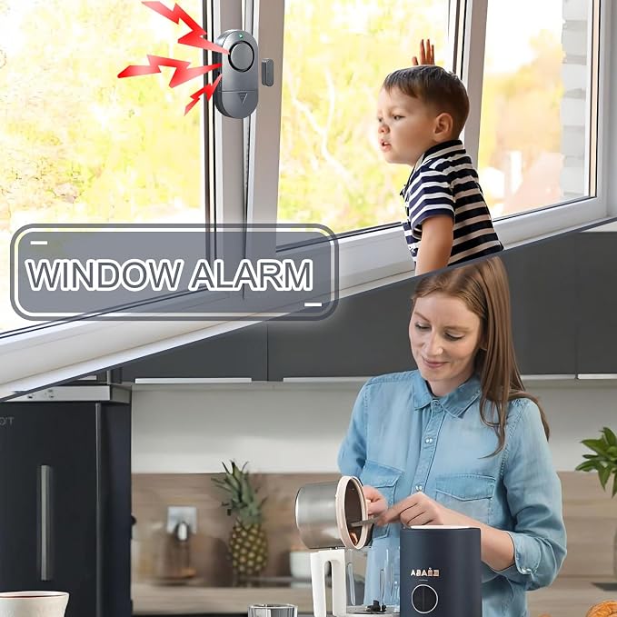 Window Alarm Sensors, 120DB Loud Door Chimes for Store, Window and Door Alarms for Kids Safety (10 Pack)