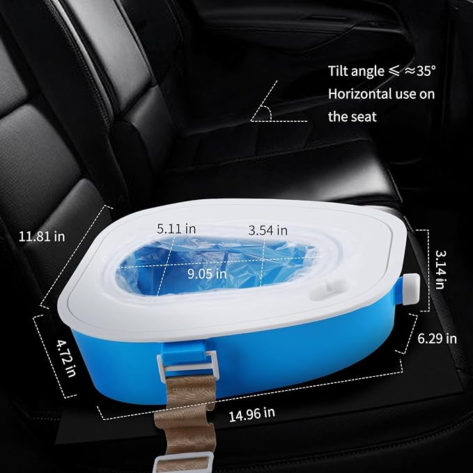 Portable Car Toilet-mobile emergency Toilet Urinal,portable potty for Adults/Children/Woman/Old man,for camping,car travel,traffic jam (blue)