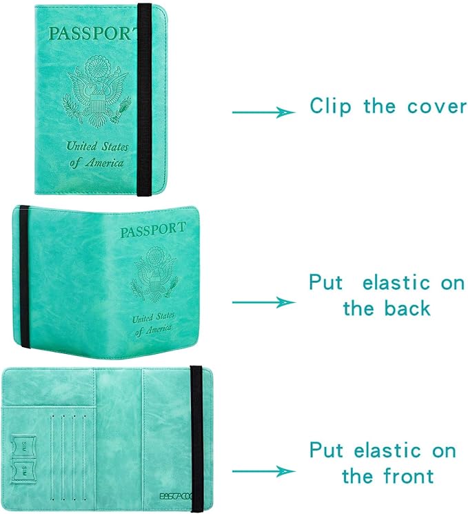 Passport Holder, Travel Essentials, Passport Cover, RFID Travel Wallet | Passport Wallet, Travel Accessories, RFID Blocking, Synthetic Leather Card Case, International Must Haves, For Women Men