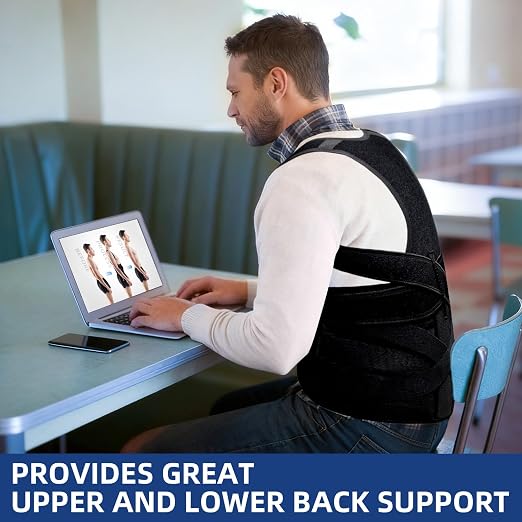 Upgraded Posture Corrector for Women & Men, Back Brace for Upper/Lower Back Pain, Herniated Disc, Sciatica,Adjustable Support & Bionic Panel XL (38"-42")