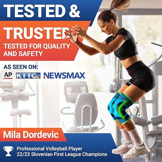 DR. BRACE ELITE Knee Brace with Size Stabilizer (2 Pack) Knee Brace for Women & Men, Workout, Sports, Daily Knee Compression Sleeve for Maximum Knee Pain Support & Fast Recovery (Zeus, Small)