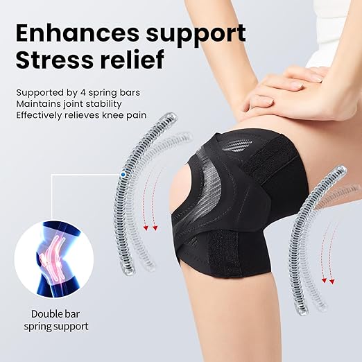 Galvaran Knee Brace for Women & Men, Relief Recovery Meniscus Tear, Arthritis Pain, ACL & MCL, Knee with Side Stabilizers，Adjustable Knee Support (Black, X-Large)