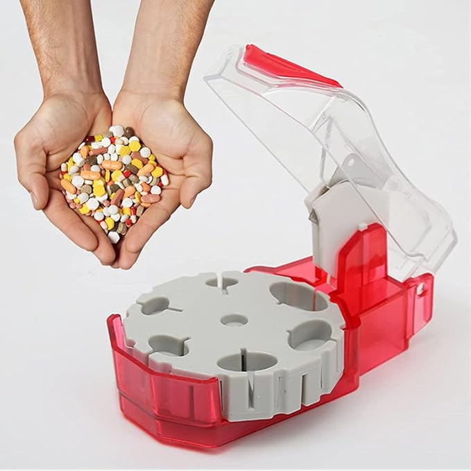 Perfect Pill Cutter - Pill Splitters for Small or Large Pills - Cuts up to 14 Different Shaped Pills or Vitamins with Self-Retracting Blade