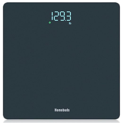 Homebuds Bathroom Scale for Body Weight, Precision 0.1lb by Our Professional Scale Factory Since 2001, Digital Weight Scale LED Display and Step-On, 3*AAA Batteries Included, 400lb/182kg, Blue