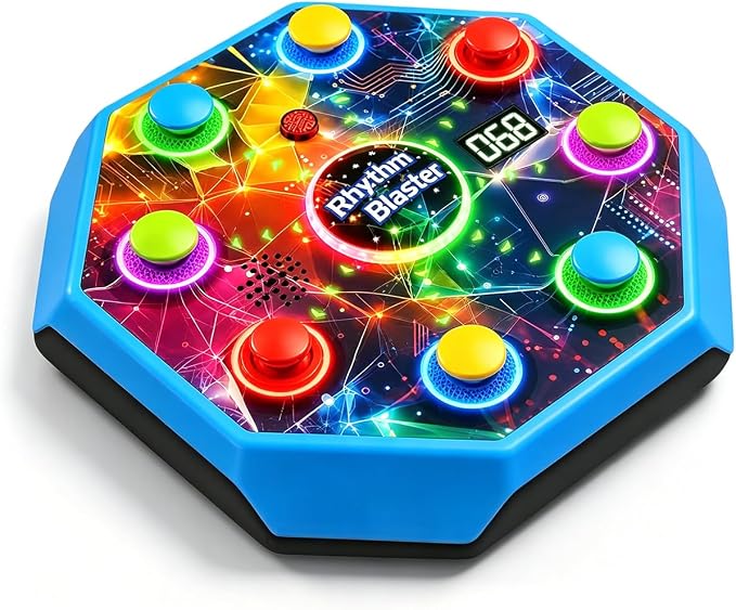 Electronic Reflex Game for Solo & 2 Players | Light-Up Memory & Reaction Toy with 4 Game Modes, Tabletop Family Game Gift for Kids 6 7 8 9 10 11 Year Old Boys & Girls