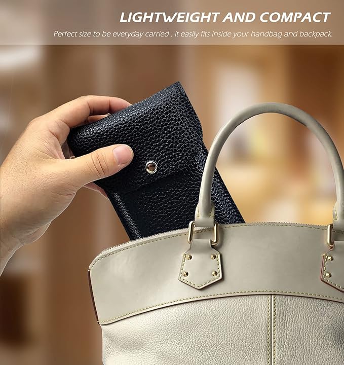 VOFOON Travel Pill Organizer 2 Times a Day, Large AM PM Pill Organizer 7 Day, PU Leather Daily Pill Box Case, Weekly Pill Medicine Organizer for Vitamins Medicine Fish Oils Supplements (L Size)