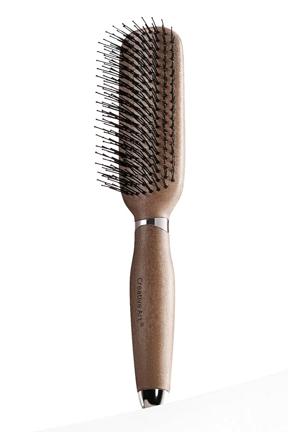 Hair Brush for Men, Detangling& Styling Hairbrush with Dual-Length Bristles | For Wet & Dry Hair, Eliminates Knots & Breakage, Suitable for Women Fine/Thin/ Short/Thick Hair, Vintage Wood Grain