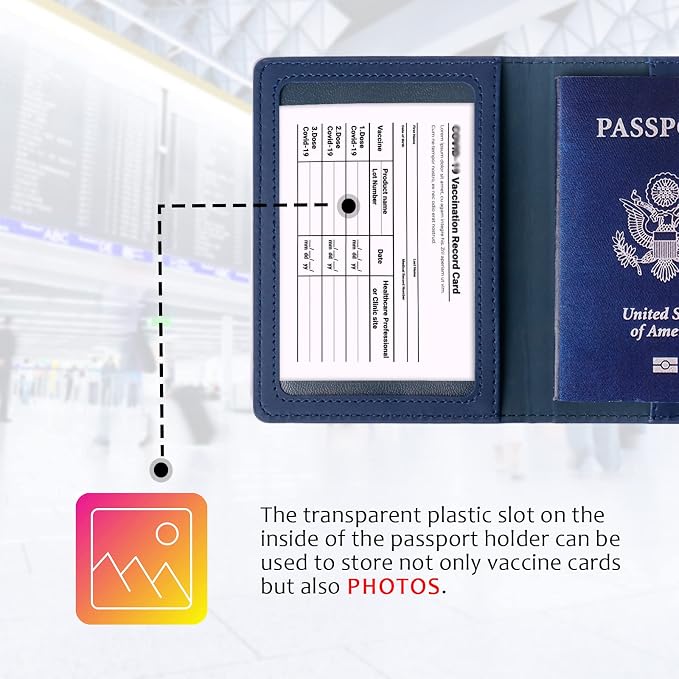 TIGARI Passport Holder for Travel Women Men, Valentines Day Gifts PU Leather Wallet Cover Case Sleeve, Waterproof Protected Document Organizer, Vacation Plane Cruise Travel Essentials