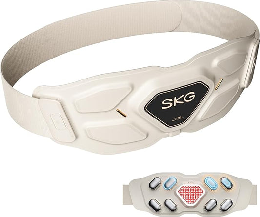 SKG Lower Back Massager for Pain Relief Deep Tissue Christmas Gifts for Men Women Adjustable Cordless Heating Pad Infrared Vibrating Back Massager Gifts for Dad Mom Grandpa