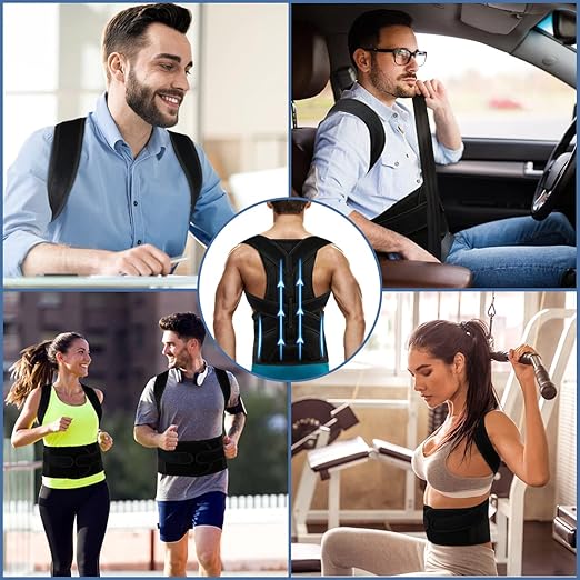 Back Brace Posture Corrector for Women and Men - Adjustable Posture Back Brace for Upper and Lower Back Pain Relief - Improve Back Posture and Lumbar Support,Large(Waist:33-37 Inches)