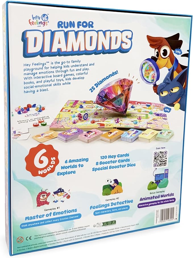 Run for Diamonds! | Best Family Game | Hey Feelings™ | Social Emotional Learning Games for Kids 3-99 | Therapy Game Designed by Experts | 15-45 min Playtime | Fun & Fast