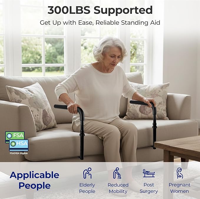 L1 Stand Assist for Couch, Mobility Aids for Chair, Elderly Assistance Products for Elderly, Disabled, Senior Essentials Adjustable Safety Grab Bar for Sit to Stand, Disability Aids, Couch Cane