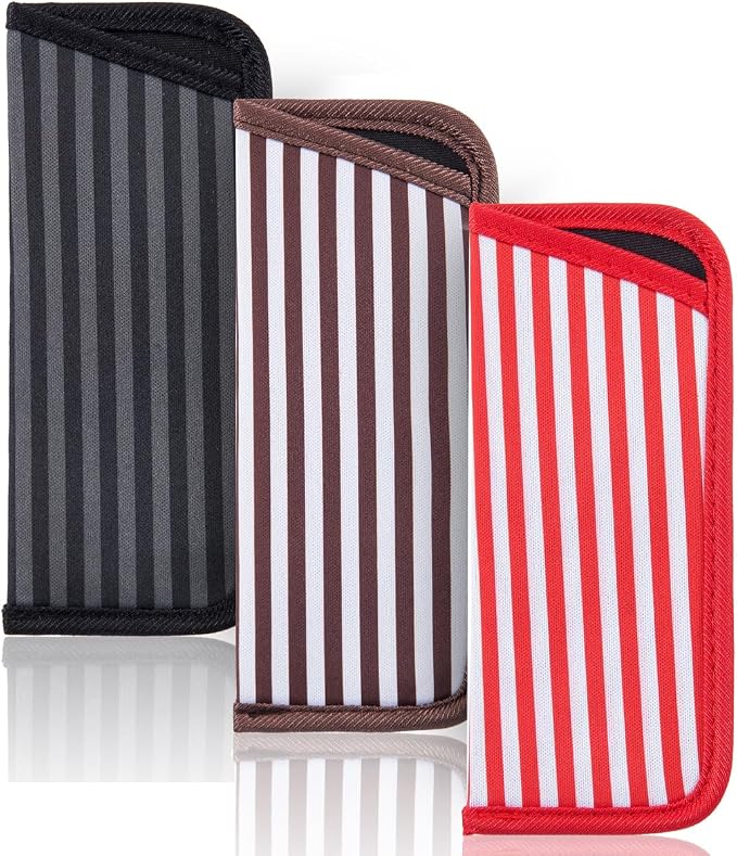 TRIUMPH VISION Reading Glasses Pouch Eyeglass Sleeve Soft Case Slim 3 Pack | Alternative to Bulky Case Lightweight，Neoprene Lined Padded Protect Optical lens Slip in, Cute Pattern Portable for Daily Use
