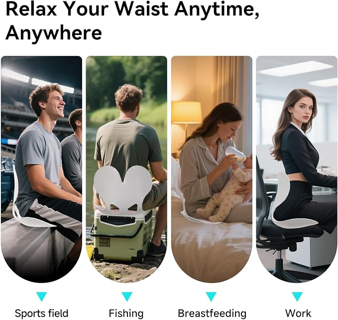 BKT Ergonomic Seat Cushion - Lumbar Support Pillow for Office Chair & Floor | Premium upgraded materials for long sitting. Comfort for students, nursing mothers, office workers and outdoor fishing trips