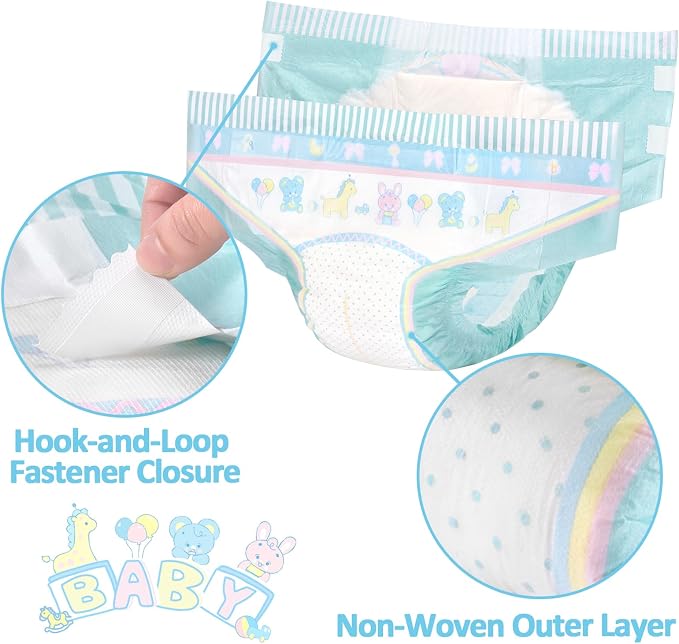 Littleforbig Adjustable Hook-and-Loop Fastener Closure Adult Printed Cloth Back Diaper 10 Pieces - Baby Parade (Large 36"-48")