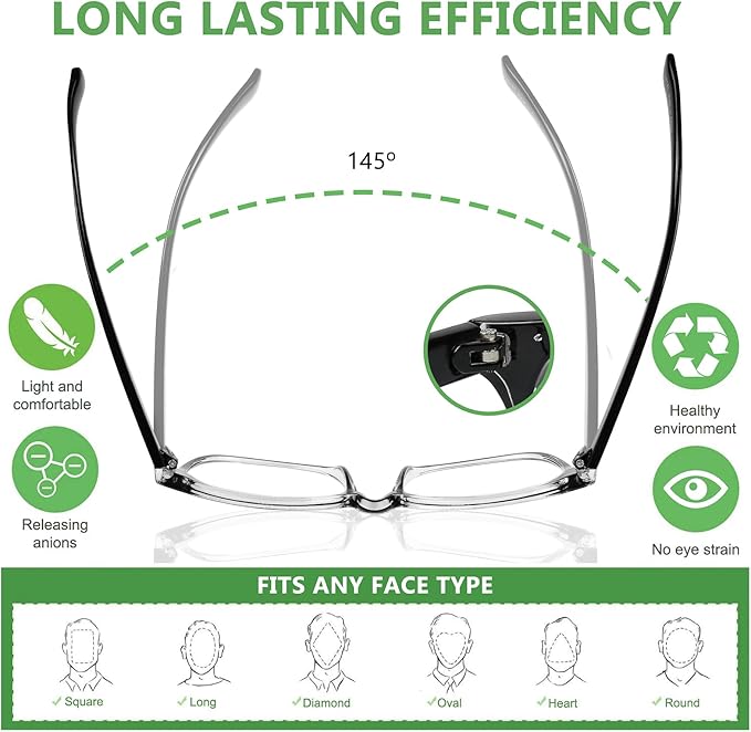 Yogo Vision Magnifying Glasses for Reading, High Magnification One Power Magnifier Readers