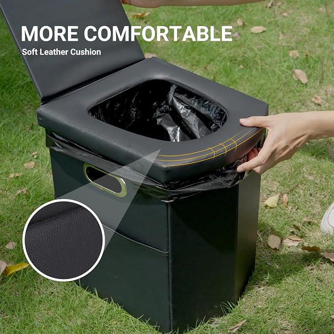 Ann Katy Upgrade XXL Portable Toilet for Adults, Extra Large Floding Toilet | Lightweight&Compact Potty with Lid for Adults and Kids,Portable Camping Toilets for Hiking,Beach,Boat,RV and Truck
