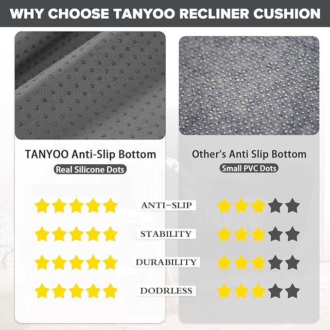 Recliner Cushion for Elderly - Patented Dual Seat Cushion for Sagging Recliner Replacement Booster Cushion for Easy Get Up from Chair, Sofa & Couch, Relieves Long-Sitting Pain 20x20x5 Brown