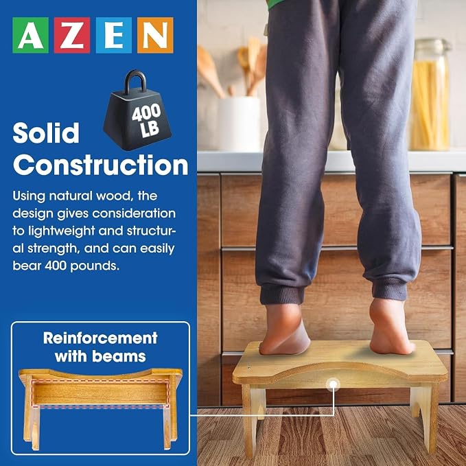 2 Pack Toilet Stool Squat Adult, Wood Poop Stool for Bathroom Adults, Portable Toilet Potty Stools for Adults