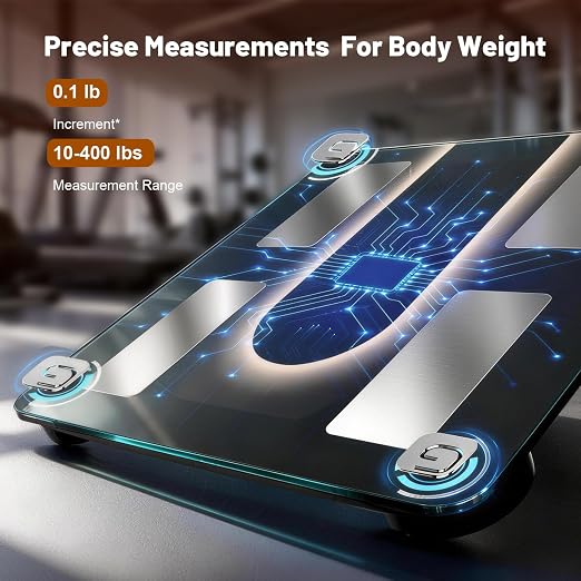 Smart Scale for Body Weight:23 Metrics Digital Scale for Health-Conscious Users - 5.8" Color Display Body Fat Scale, Bluetooth Sync, Accurate Tracking, ABS Material, 400lbs