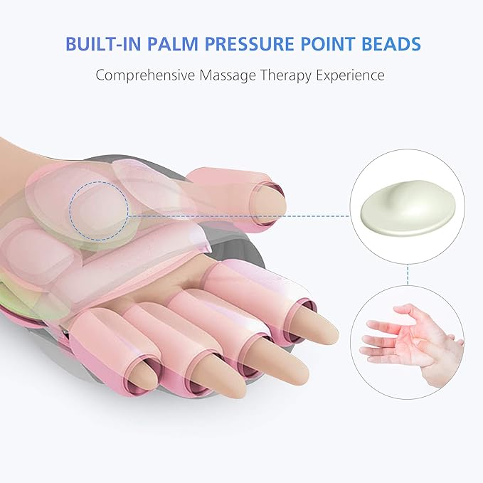 COMFIER FSA Wireless Hand Massager with Heat,3 Levels Compression & Heating,Rechargeable Hand Massager Machine for Carpal Tunnel,Christmas Gifts for Women,Men, HSA