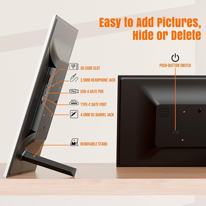 KPKUE Smart WiFi Digital Picture Frame - 15.6-inch Full HD Touchscreen, 64GB Electronic Photo Frame Wall Mountable for Home Decor, Supports USB&SD Card, Share Precious Memories via Frameo App Anywhere