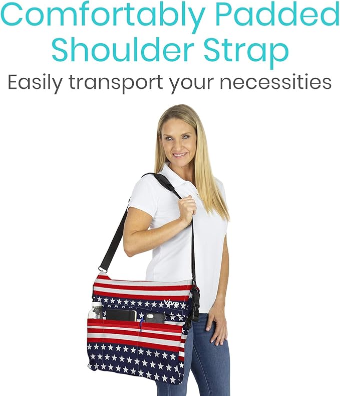 Vive XL Wheelchair Bag - Waterproof, Scratch-Resistant, Double-Stitched, Machine Washable Accessory for Adults, Seniors, 15 Colors - Storage Walker Backpack to Hang on Back of Wheel Chair