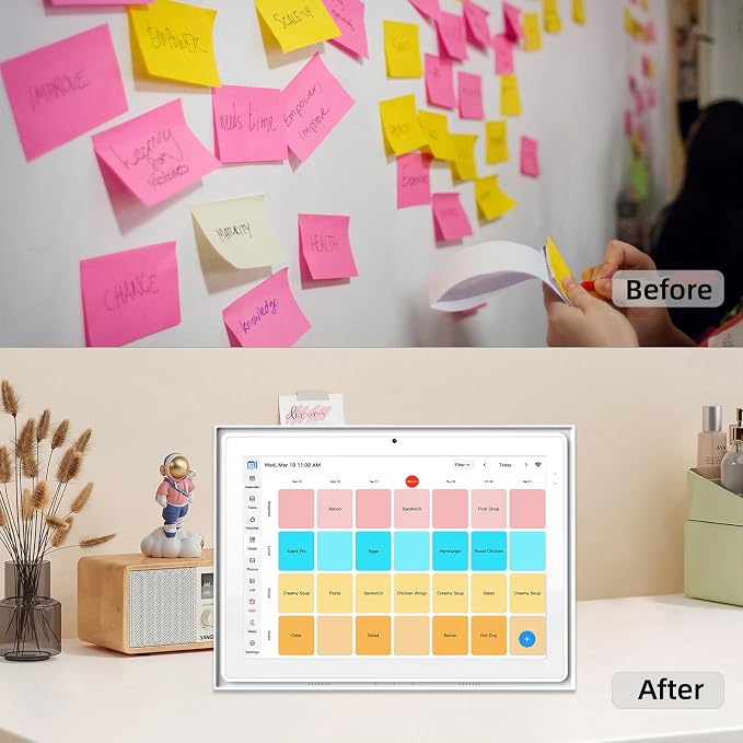 12.3 Inch Digital Calendar, 1920x1280 IPS Digital Picture Frame, 32GB Touch Screen Wall & Desk Digital Planner for Schedule, Photo Display, Meals, Chore Chart & Tasks